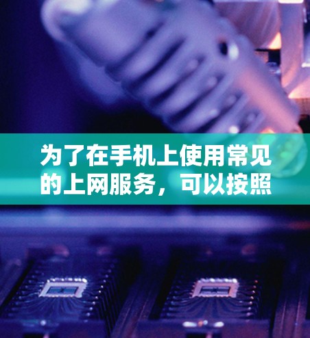 为了在手机上使用常见的上网服务，可以按照以下步骤进行操作