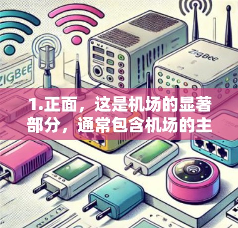 1.正面,这是机场的显著部分,通常包含机场的主入口、航站楼、起飞和降落机台、机场标志等 1.正面,这是机场的显著部分,通常包含机场的主入口、航站楼、起飞和降落机台、机场标志等