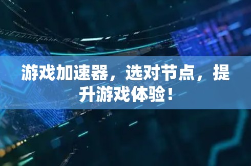 游戏加速器,选对节点,提升游戏体验! 游戏加速器,选对节点,提升游戏体验!
